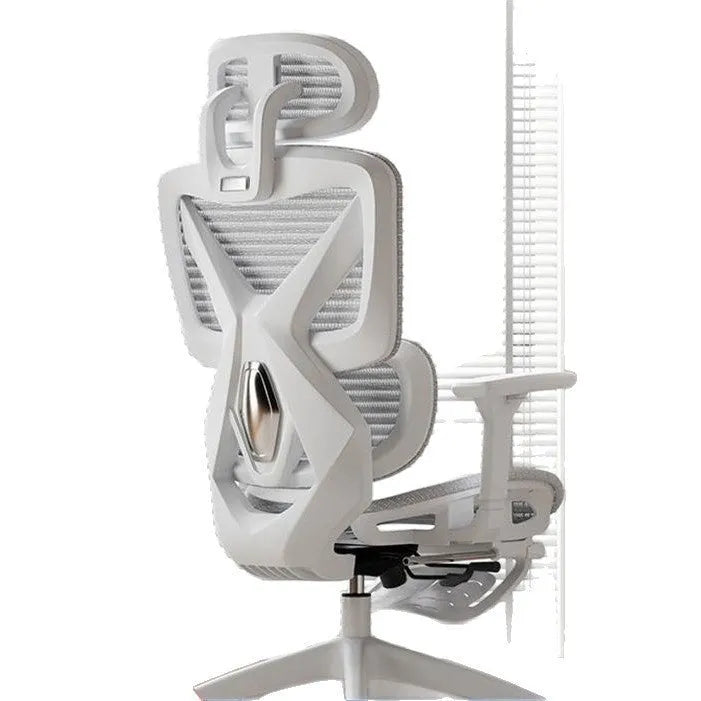 Ergonomic mesh gaming chair with adaptive lumbar support, 4D adjustable armrests, and choice of nylon or aluminium alloy foot