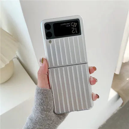 Samsung Z Flip3 ultra-thin flip phone case in solid colours: black, red, pink, silver, gold, sky blue, light green.