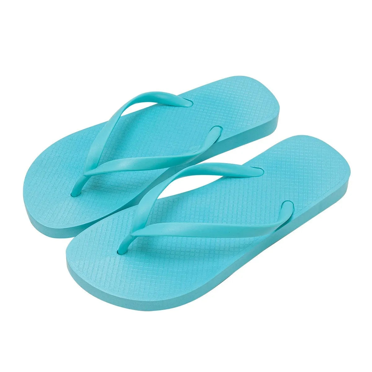 Orange foldable flat slippers with a non-slip PVC sole and breathable hollow-out plastic upper.