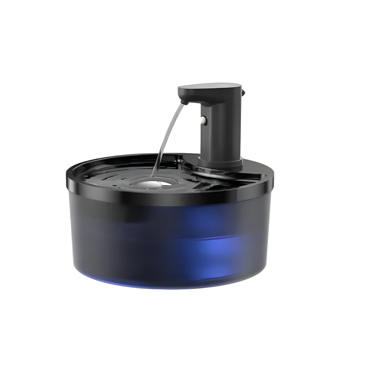 Automatic pet water dispenser in black or white, 3.2L capacity, 4600 mAh battery, faucet design, USB-C cable