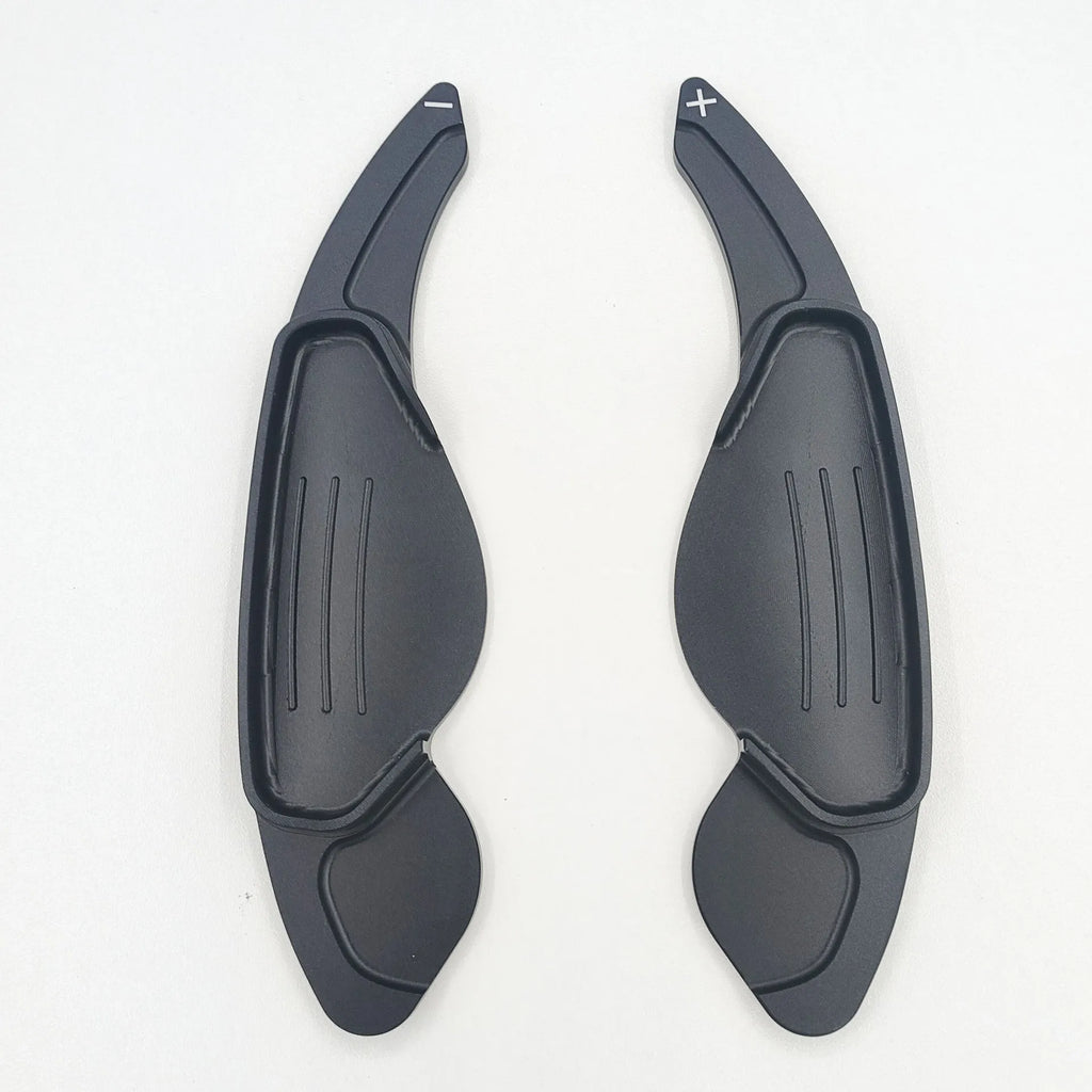 Set of aluminium alloy shift paddles for Jaguar steering wheel in black blue red and silver colours