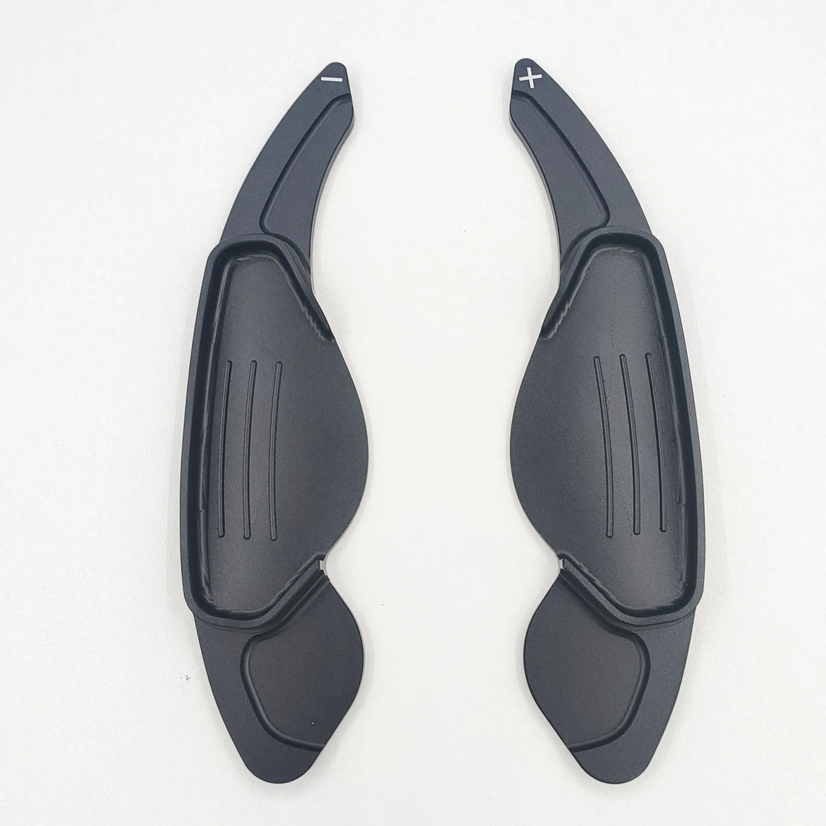 Set of aluminium alloy shift paddles for Jaguar steering wheel in black blue red and silver colours