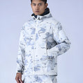 Snow camouflage waterproof fleece windbreaker with wool lining, autumn winter outdoor jacket