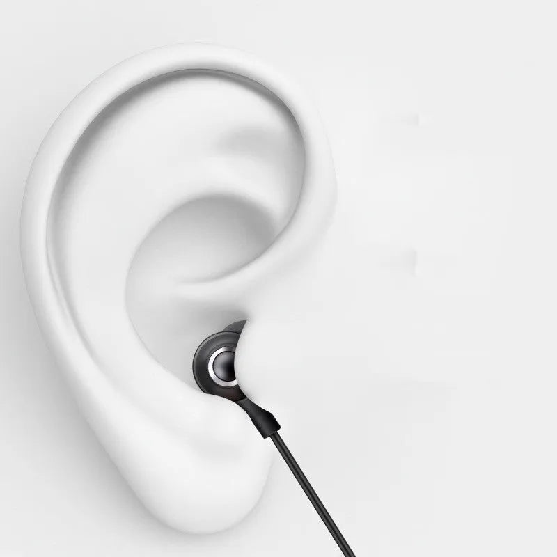 Wired in-ear headphones with 3.5mm straight plug, silicone earplugs, and TPE cable