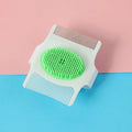 Blue multifunctional dog grooming comb with floating hair removal and massage nodules