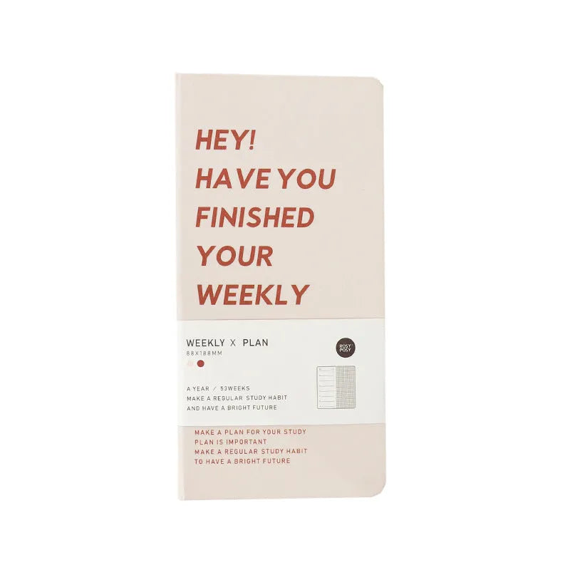 A5 weekly plan diary handbook for 2024 with 100 pages in blue, brown, green, and purple colours