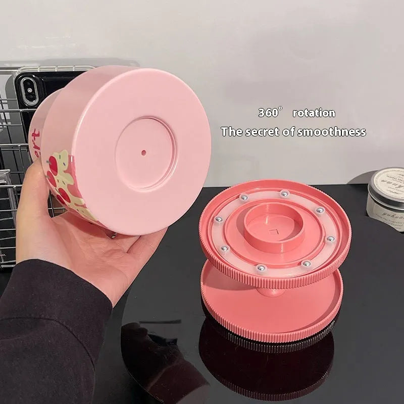 Japanese style rotating cosmetic brush barrel storage unit in beige colour with 18 litre capacity