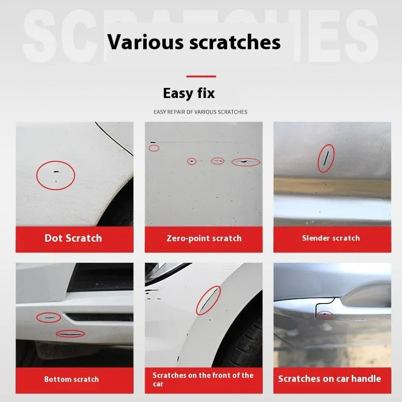 Car paint scratch healing pen in a black colour option with white cap, 12ml capacity on a white background