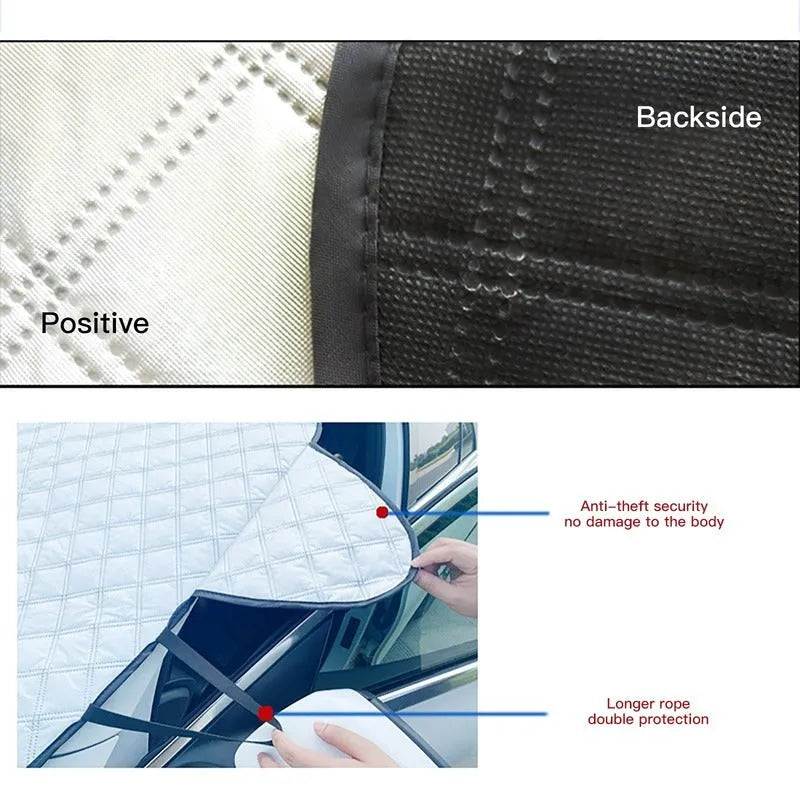 Thickened frost sun visor for GM cars with magnetic attachment and aluminium foil construction