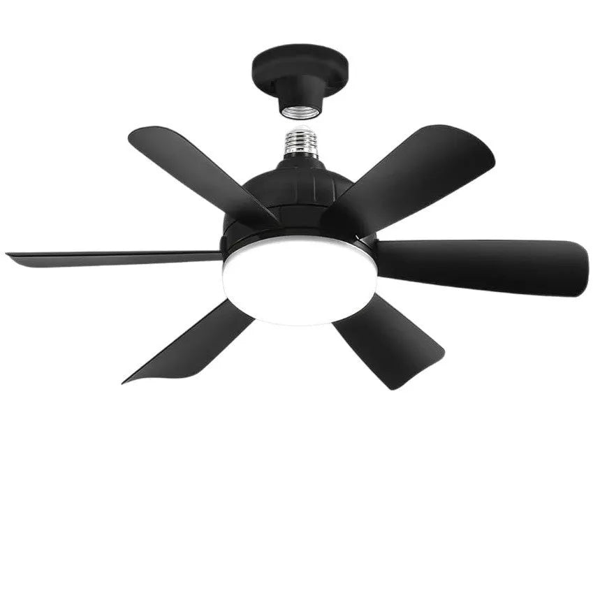 18-inch straight leaf fan lamp with remote control, three-colour variable light, mute motor, black colour option