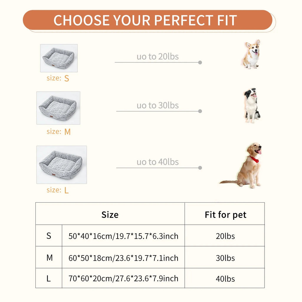 Swirl rose velvet dog bed with removable cushion for small and medium dogs and cats, S M L