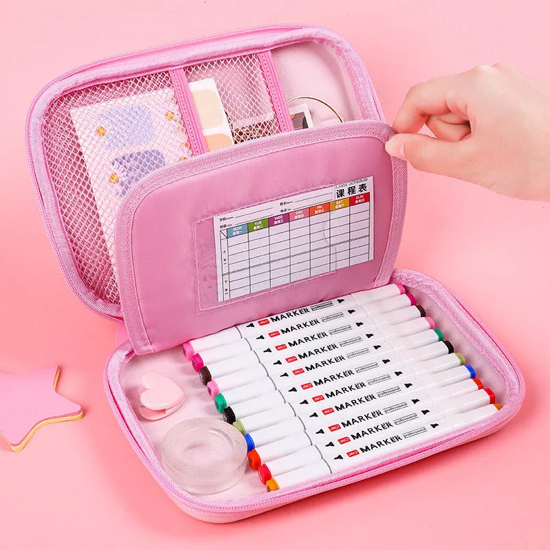 Square canvas pencil case with cartoon anime rabbit design