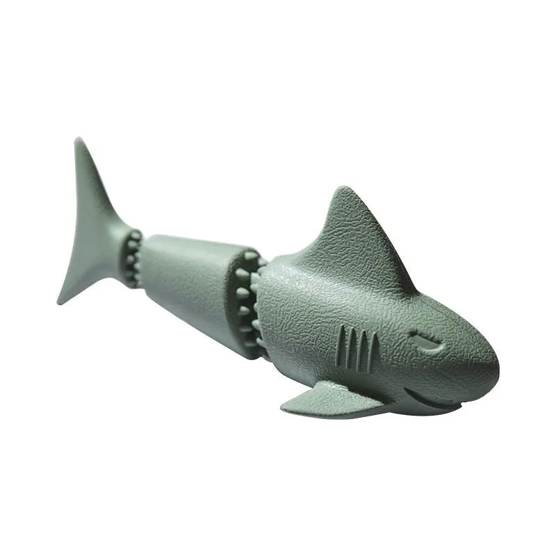 Rubber deep sea shark dog toy in conch blue colour for food leakage prevention