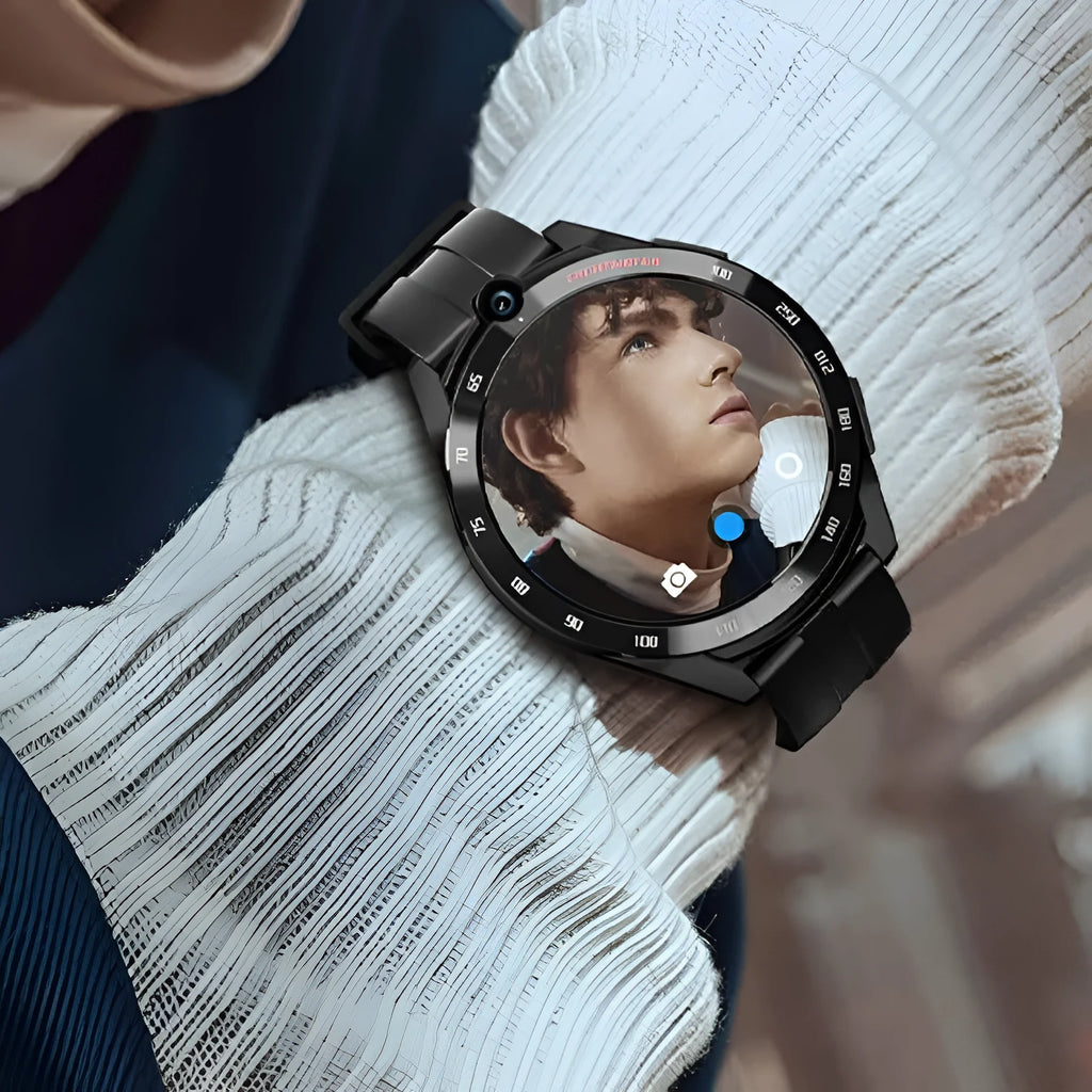 All Netcom Student Phone Smart Watch with 1.6 inch TFT screen and silicone strap showing the front camera