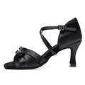 Women's Latin dance high heel shoes with real silk upper in skin colour, 5.5cm heel
