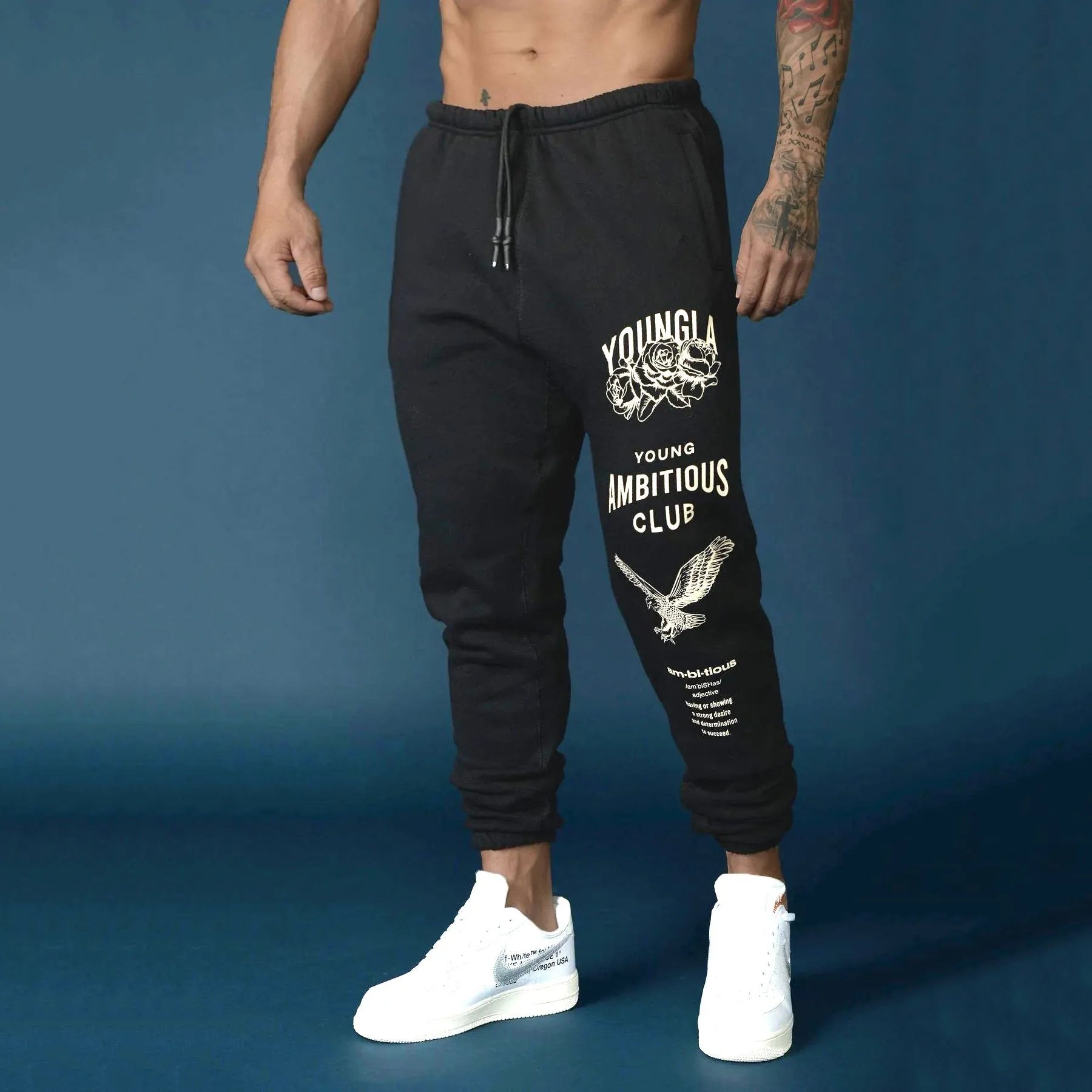 Men's cotton casual slimming long pants in multiple colours including black, brown, gray, navy blue, and apricot