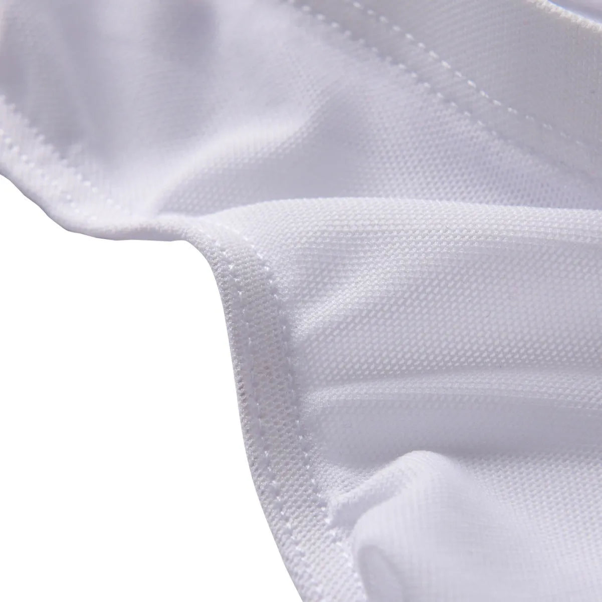 Men's black low-waist triangle briefs made from quick-drying Nylon ice silk fabric.