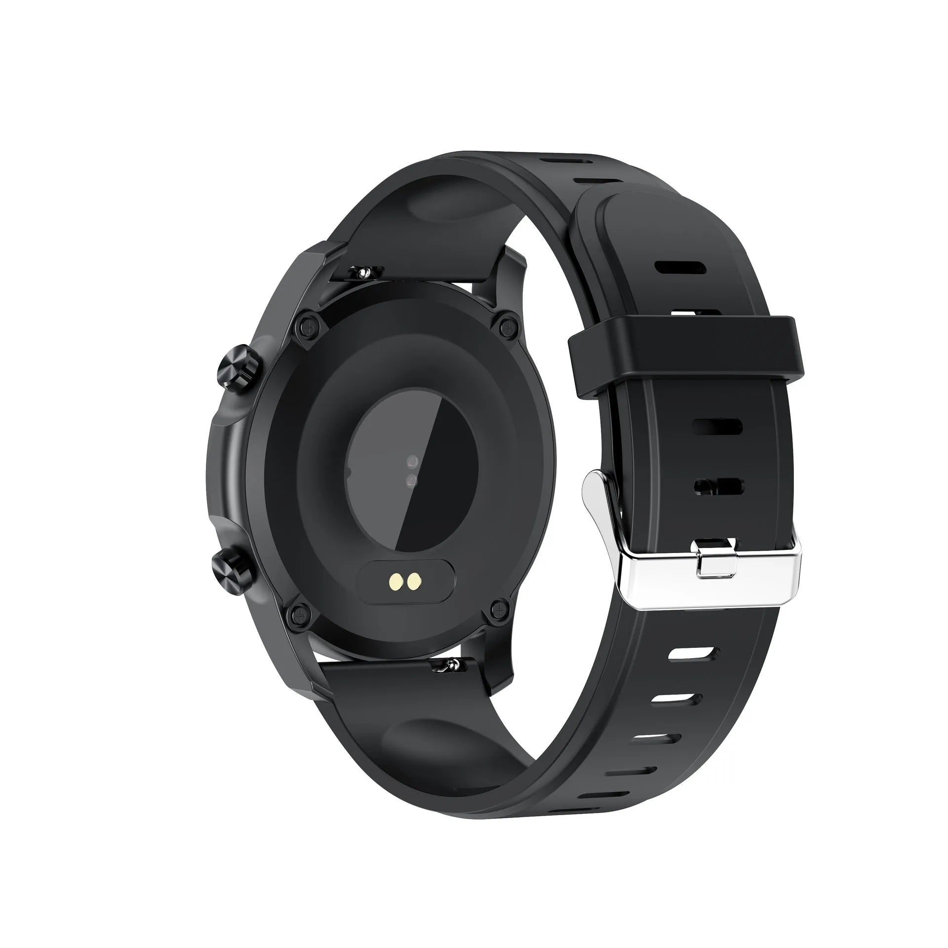 Youth2 black smart bracelet with zinc alloy case and 1.3-inch screen displaying body temperature.