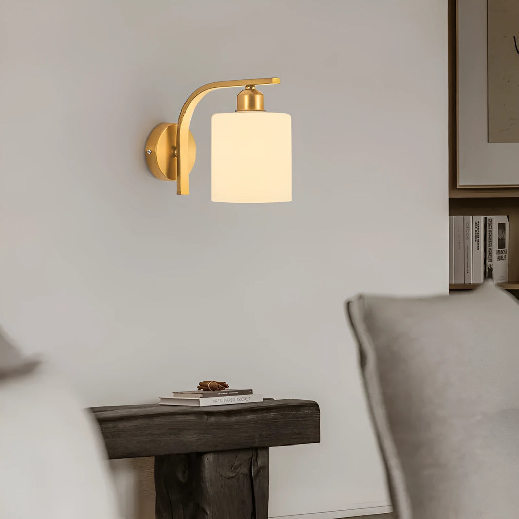 Modern copper colour glass wall lamp for bedside hallway living room