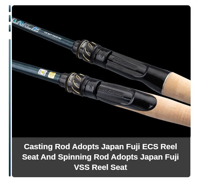 High carbon general purpose fishing rod with hard tonality, multiple style options for freshwater and saltwater angling