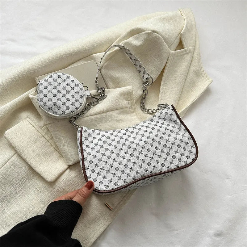 Small square PU shoulder bag with synthetic leather lining, single strap, retro satchel style, six colours