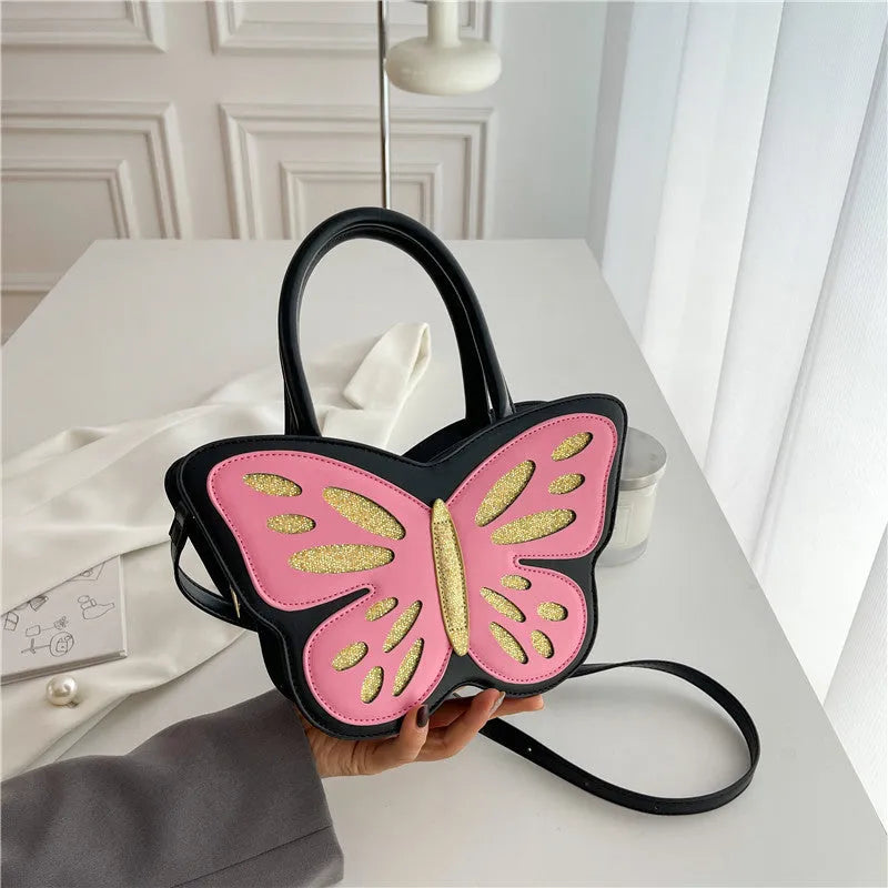 Small square crossbody bag in PU leather with contrast colour detail