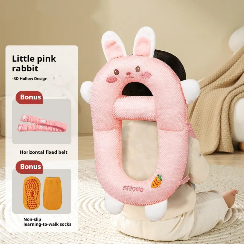Baby anti-collision pillow and knee pads with cartoon dinosaur bee rabbit chicken designs