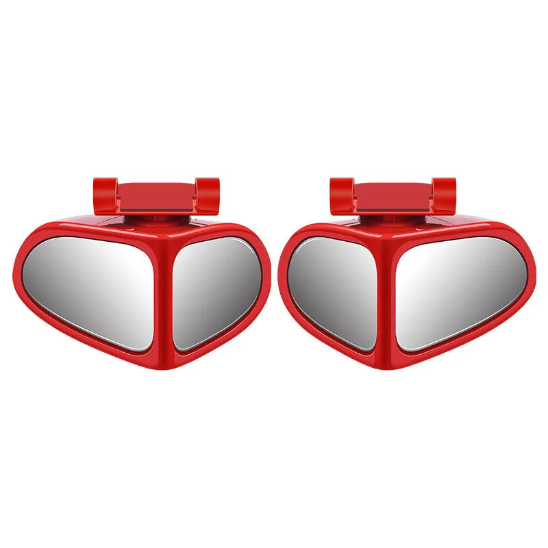 Adjustable round car blind spot mirror with ABS plastic shell shown in silver colour