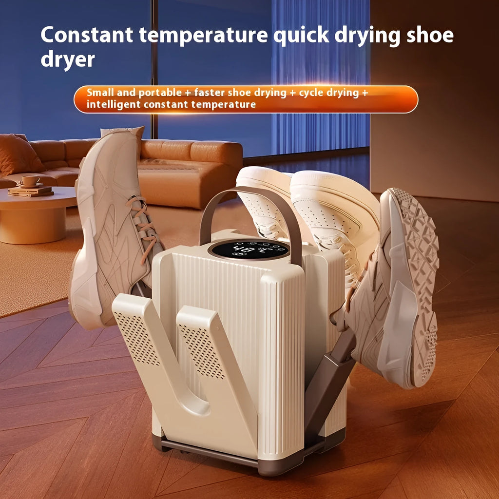 White 150W intelligent timing shoe dryer with EU plug for home use