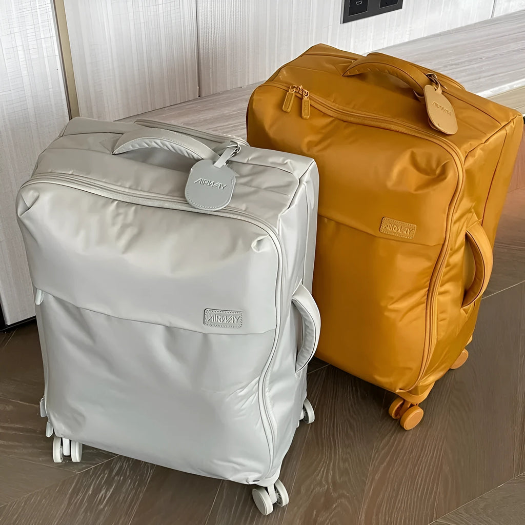Tea brown waterproof Oxford cloth suitcase with universal wheels in 20-inch size