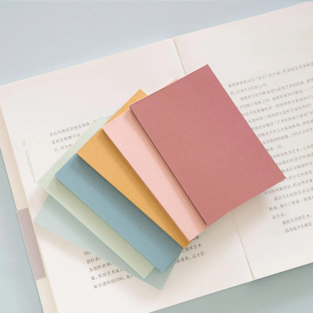 Pack of 150 coloured sticky notes in six colours, each measuring 12cm by 8cm.