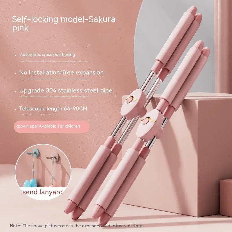 Children's adjustable open back stick for fitness in pink and blue colour options