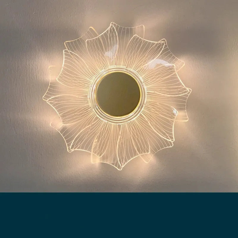 Petal acrylic LED wall lamp, 175 x 175 mm, windmill light colour, trichromatic dimming, 220V home wall light