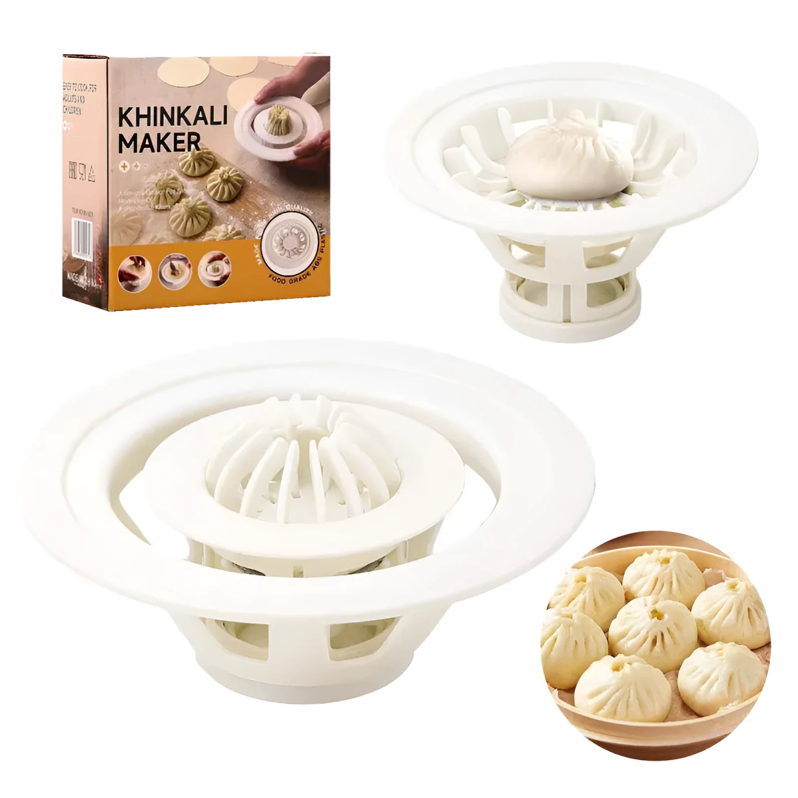 Black plastic Jinkali baozi mould for shaping uniform dumplings and steamed buns