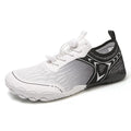 Five finger water shoes in army green with non-slip rubber sole and elastic Lycra upper.