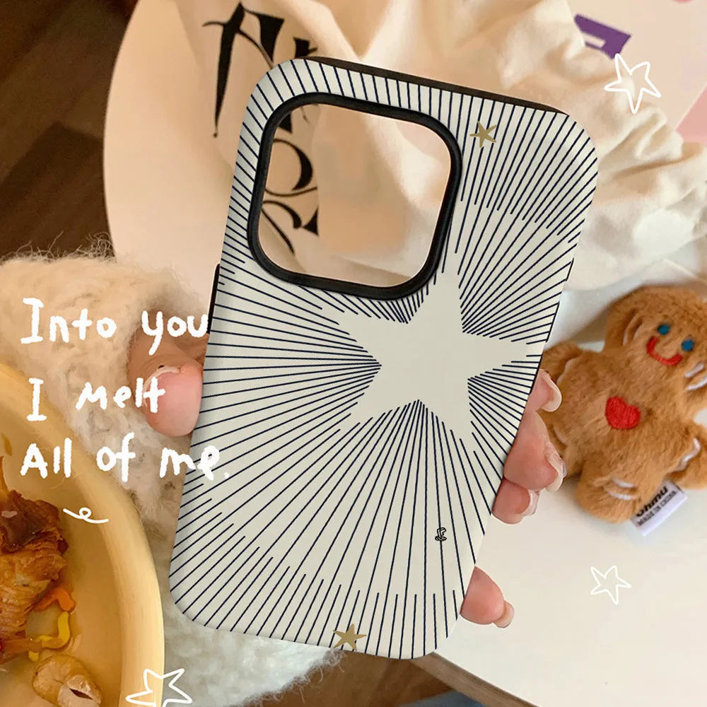 XINGX Design Feilin film mobile phone protective case for iPhone, shown in glossy and frosted finishes.