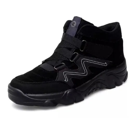 Men's casual shoes shown in colours including black, brown, and dark grey.