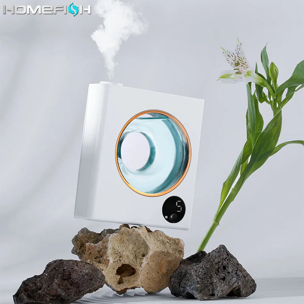 Small white wall-mounted automatic aromatherapy machine with USB charging port