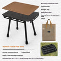 CLS aluminium dual-use folding camping stool shown in beige, converted into a small raised side table.