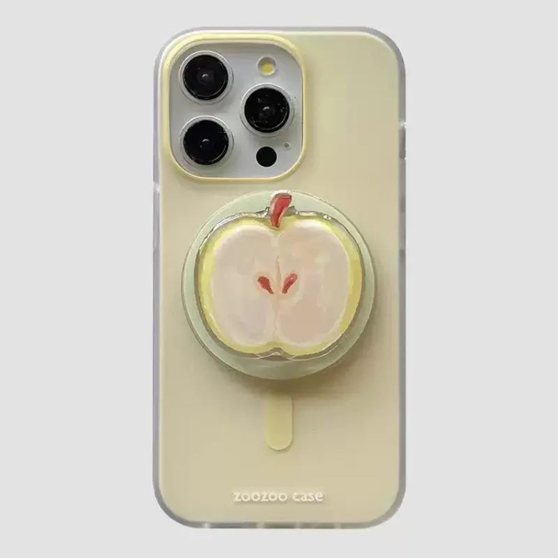 Drop resist magnetic phone case soft rubber IMD yellow background English pattern for iPhone 15 Pro Max