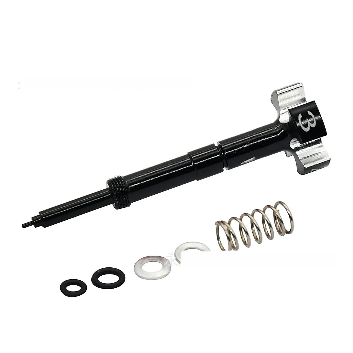 Carburetor mixing ratio adjustable screw for scrambling motorcycle modification in silver metal finish