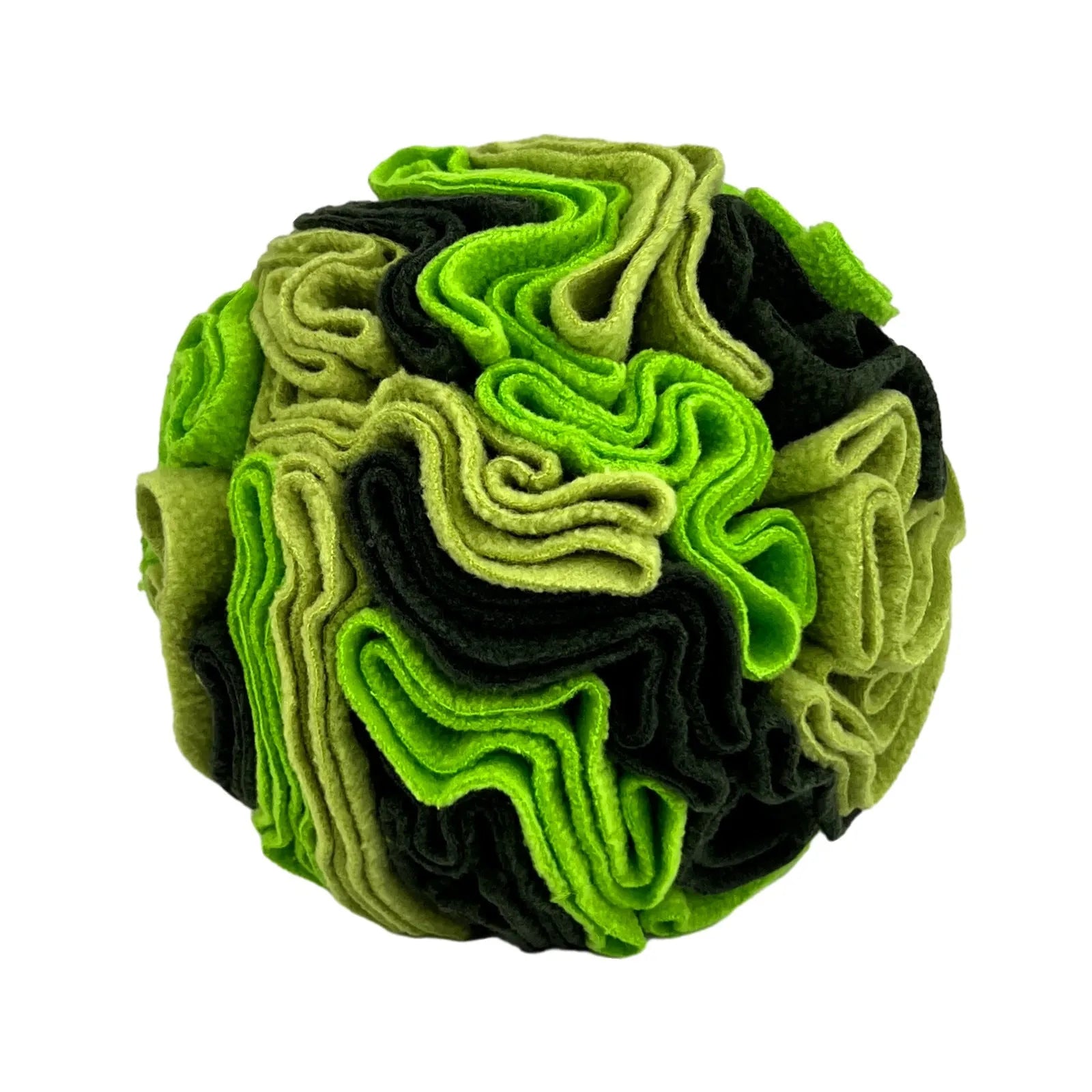Rainbow colour molars-style polar fleece pet sniffing toy ball for dogs in size 15cm