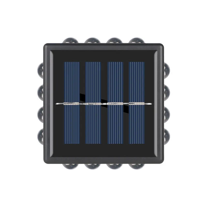 Solar outdoor wall lamp with convex mirror, IP65 rated, 85mm x 24mm, available in 10LED to 16LED warm or white light.