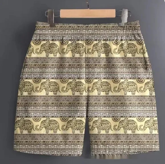 Men's polyester casual shorts in a camouflage pattern for outdoor sports