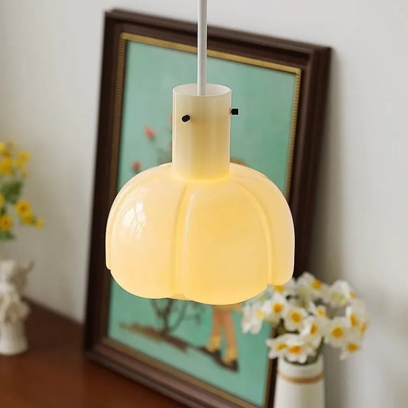 Medieval style glass bud chandelier pendant light for dining room or bedroom.