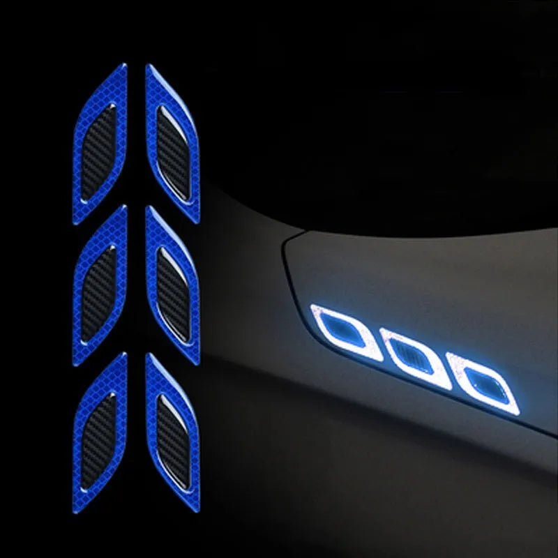 Blue reflective warning tape strips for car bumper protection measuring 17mm wide