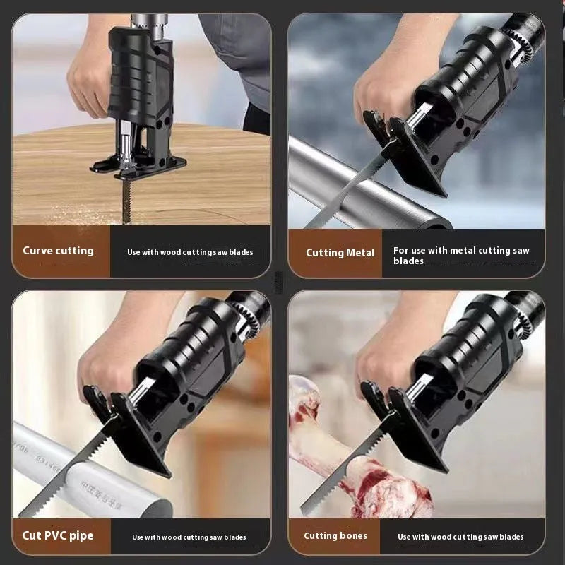 Change to handheld converter chainsaw multi-function tool with alloy drive shaft and saw blades for garden cutting