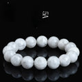 Women's crystal bracelet with natural blizzard snowflake round beads and traditional Chinese decorative elements