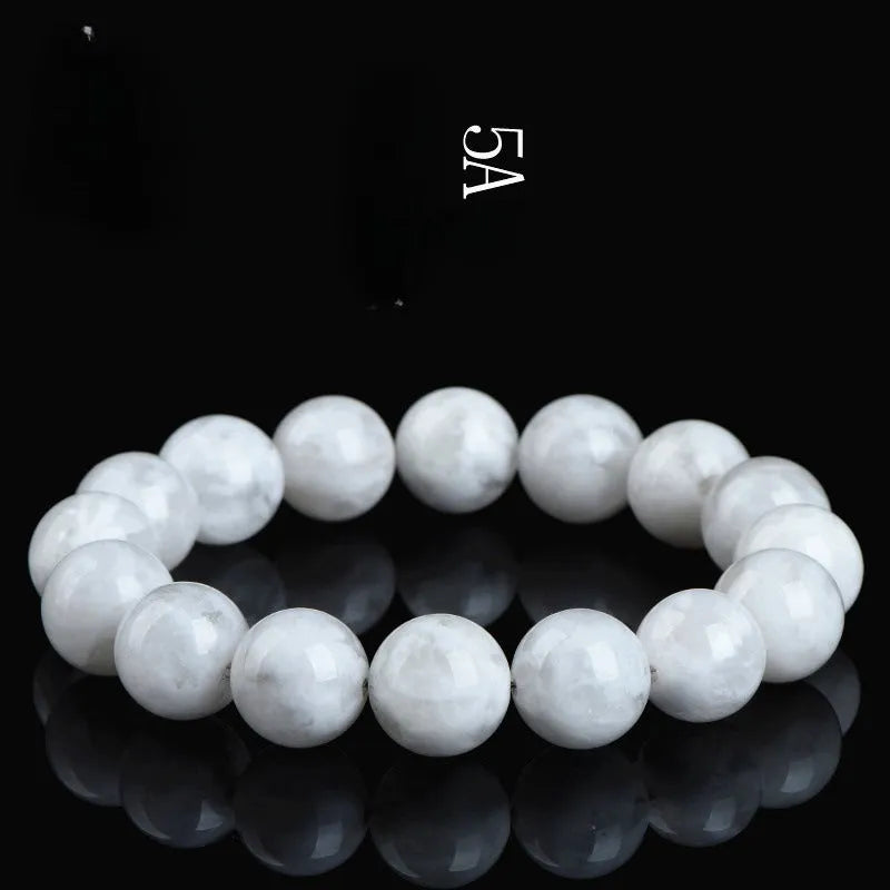 Women's crystal bracelet with natural blizzard snowflake round beads and traditional Chinese decorative elements
