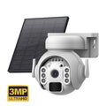 Q55 3 million pixel solar security camera with night vision mounted outdoors